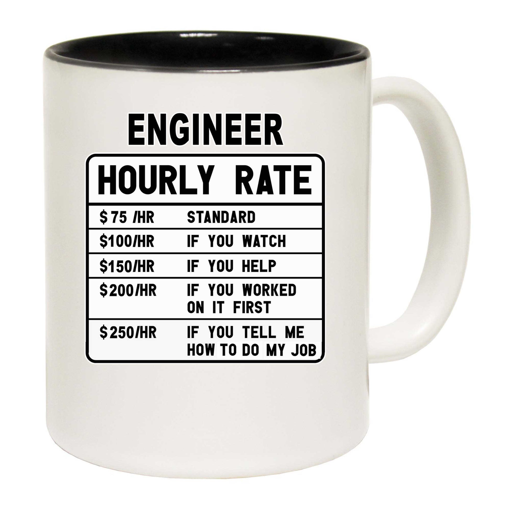 Engineer Hourly Rate - Funny Coffee Mug