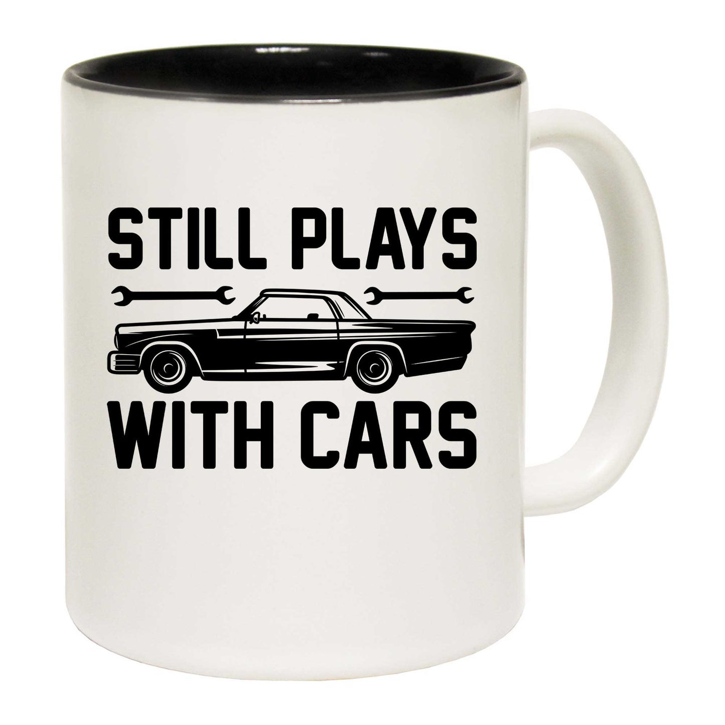 Still Plays With Cars Mechanic - Funny Coffee Mug