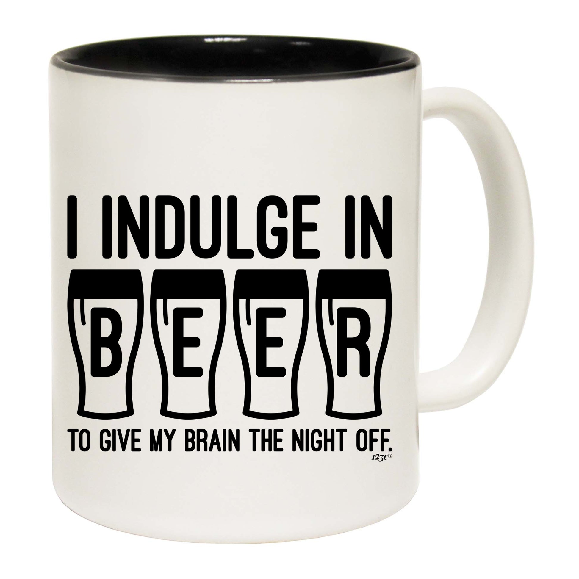 Inndulge In Beer To Give My Brain The Night Off - Funny Coffee Mug