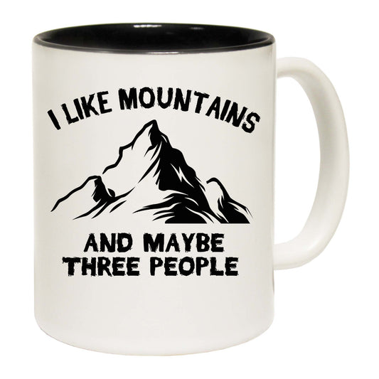 I Live Mountains And 3 People Mountain Climbing - Funny Coffee Mug