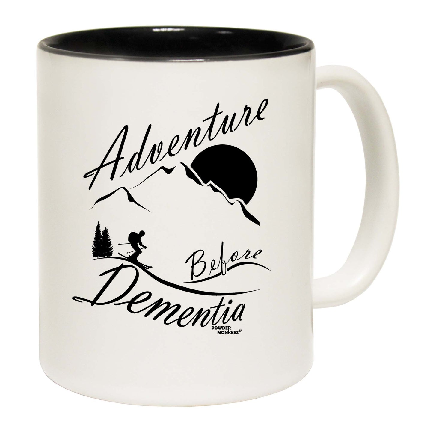 Pm Adventure Before Dementia Skiing Slope White - Funny Coffee Mug