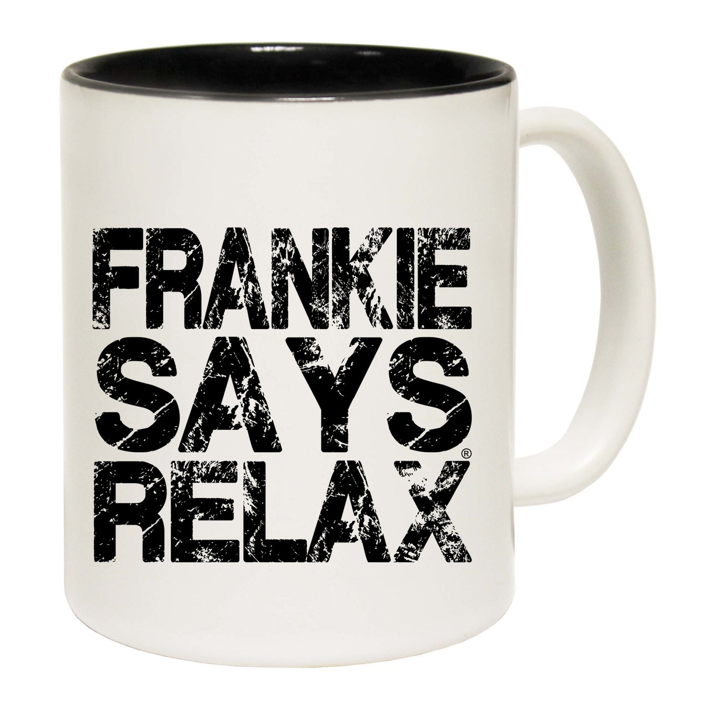 Frankie Says Relax Distress White - Funny Coffee Mug