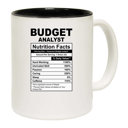 Budget Analyst Nutrition Facts - Funny Coffee Mug