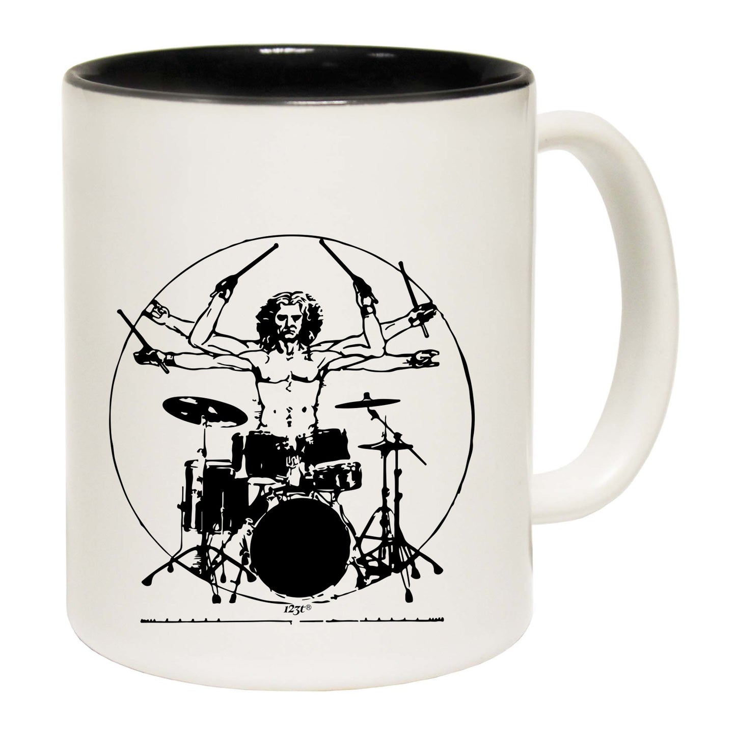 Leonardo Drummer Music White - Funny Coffee Mug