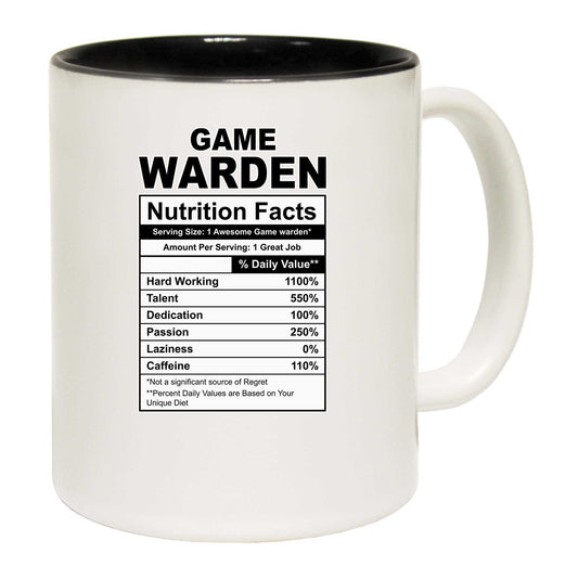 Game Warden Nutrition Facts - Funny Coffee Mug