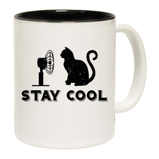 Stay Cool Cat Fan Kitten Pussy Cats - Funny Coffee Mug