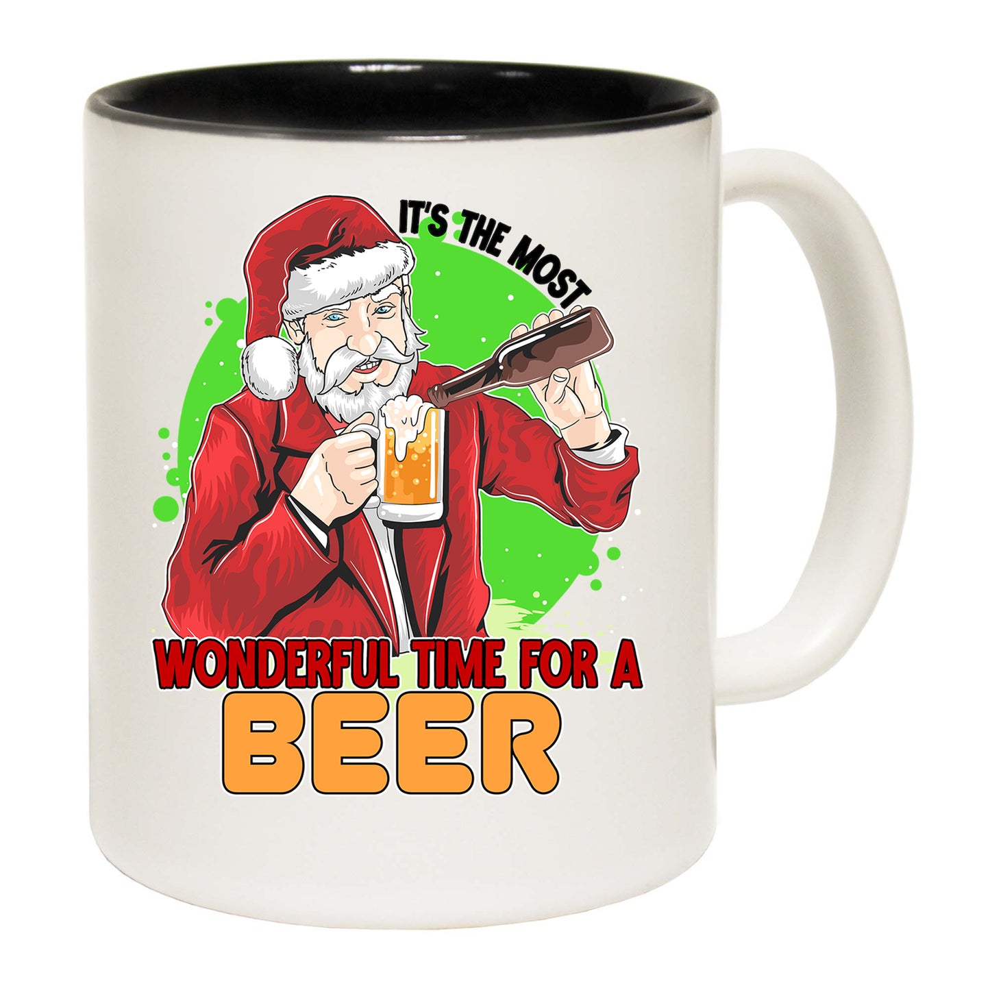 Most Wonderful Time For A Beer Christmas Xmas Santa - Funny Coffee Mug