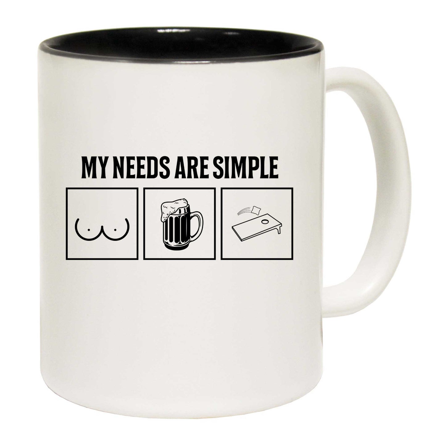 My Needs Are Simple Beer Cornhole - Funny Coffee Mug