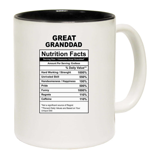 Great Granddad Nutrition Facts - Funny Coffee Mug