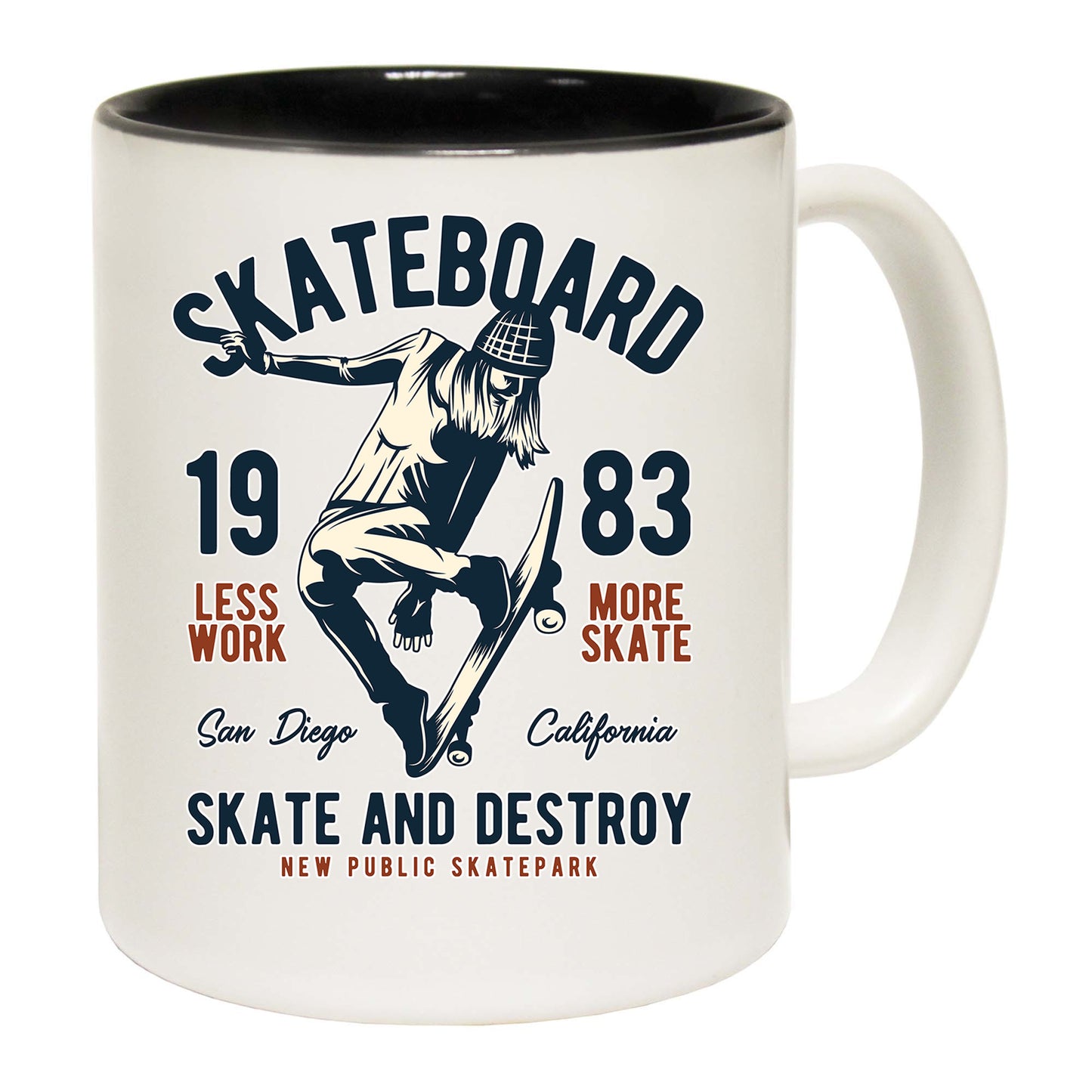 Skateboard Skate And Destroy Board California - Funny Coffee Mug