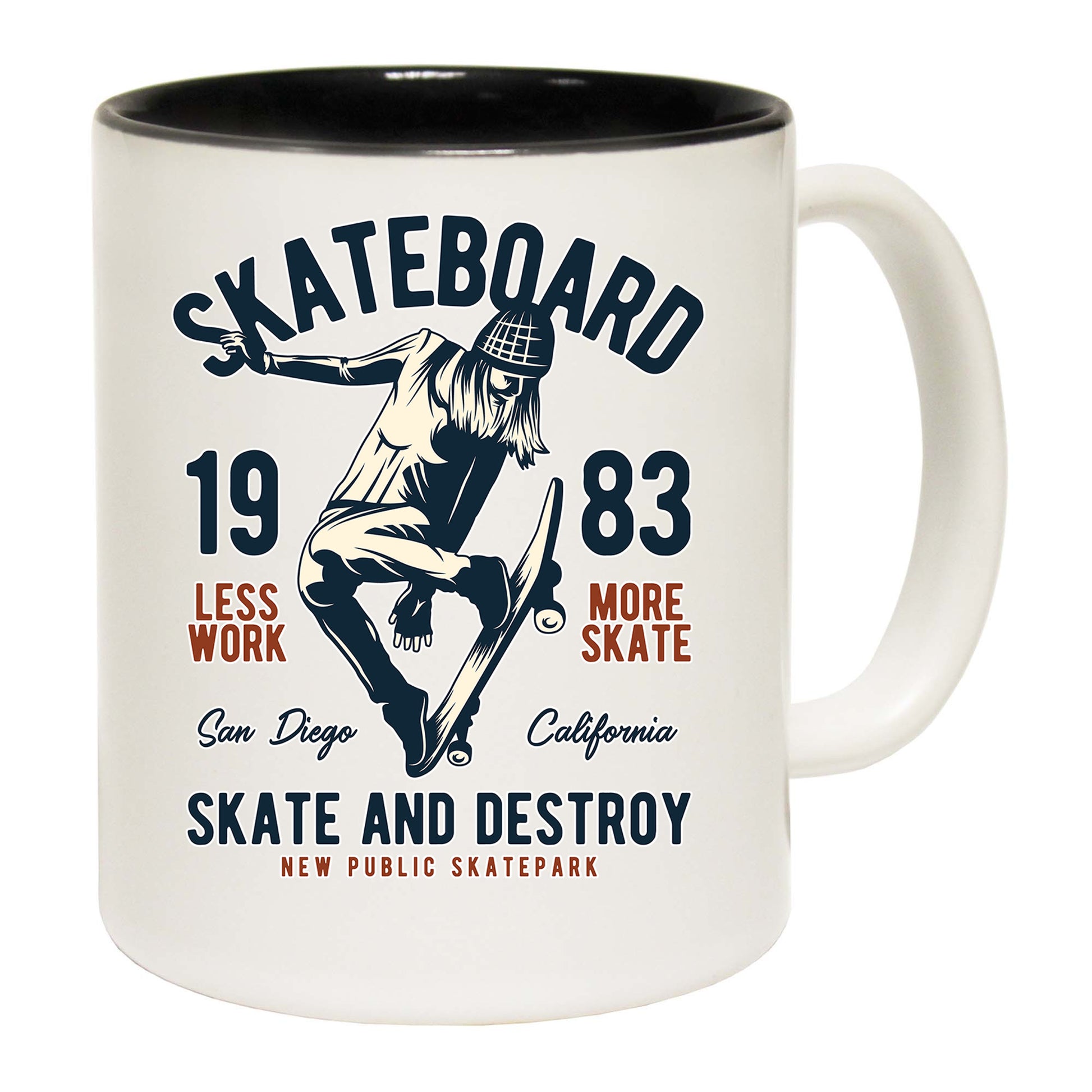 Skateboard Skate And Destroy Board California - Funny Coffee Mug