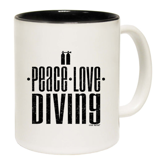 Ow Peace Love Diving - Funny Coffee Mug