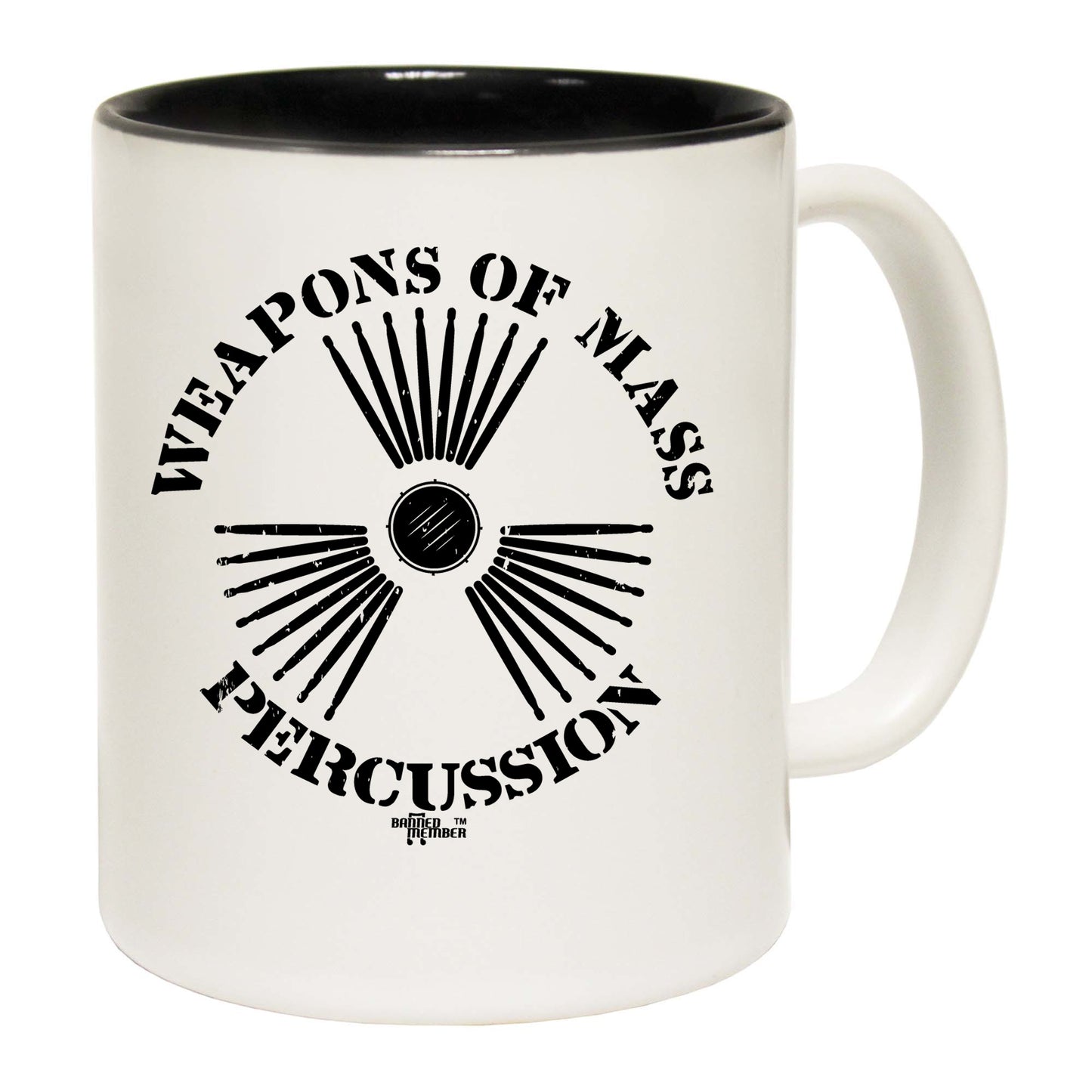 Drummer Drums Weapons Of Mass Percussion Yellow - Funny Coffee Mug