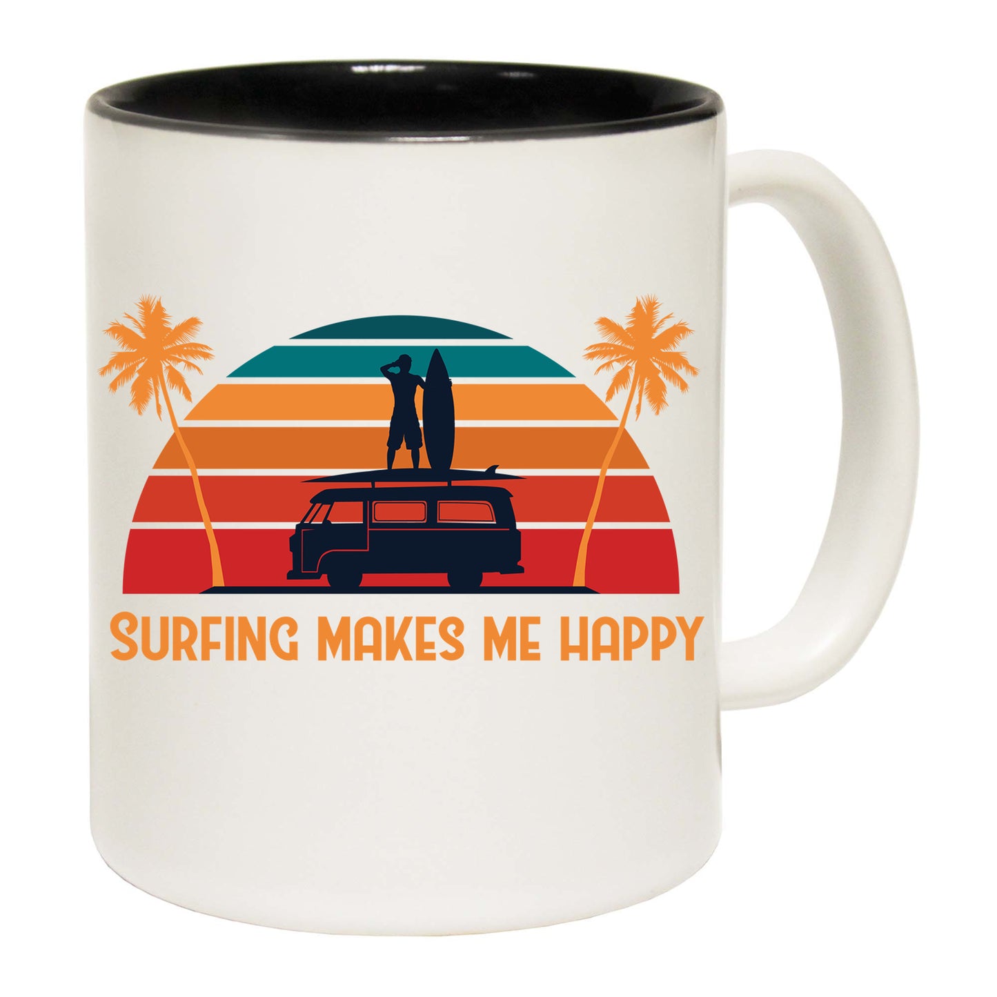 Surfing Makes Me Happy Surf - Funny Coffee Mug