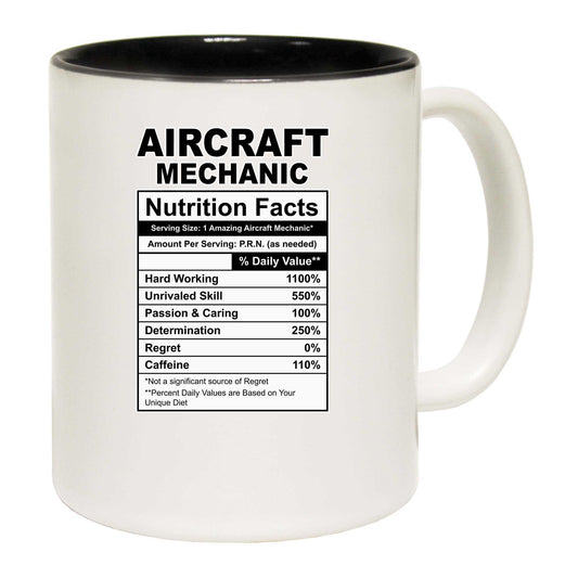 Aircraft Mechanic Nutrition Facts - Funny Coffee Mug