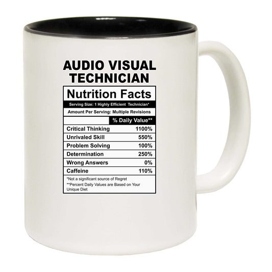 Audio Visual Technician Nutrition Facts - Funny Coffee Mug