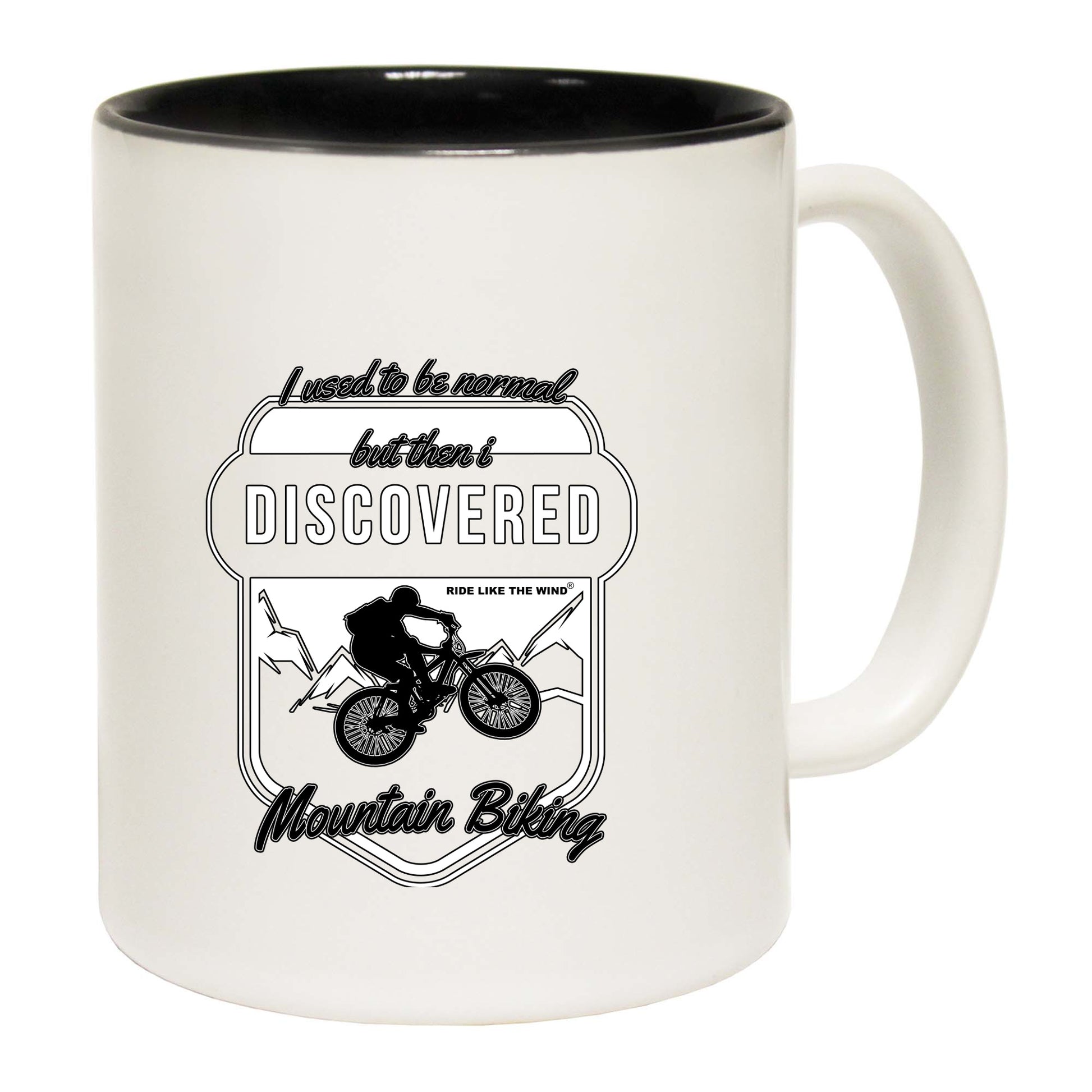 Rltw I Used To Be Normal Mountain Biking - Funny Coffee Mug