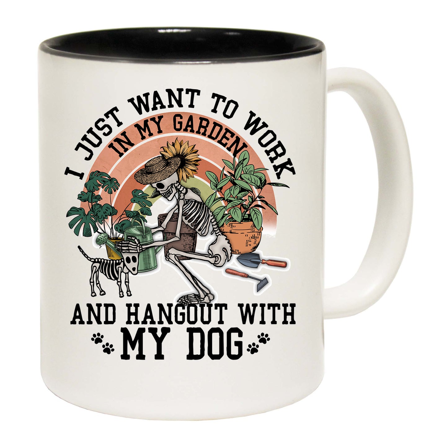 Work In The Garden And Hang With My Dog Gardening - Funny Coffee Mug