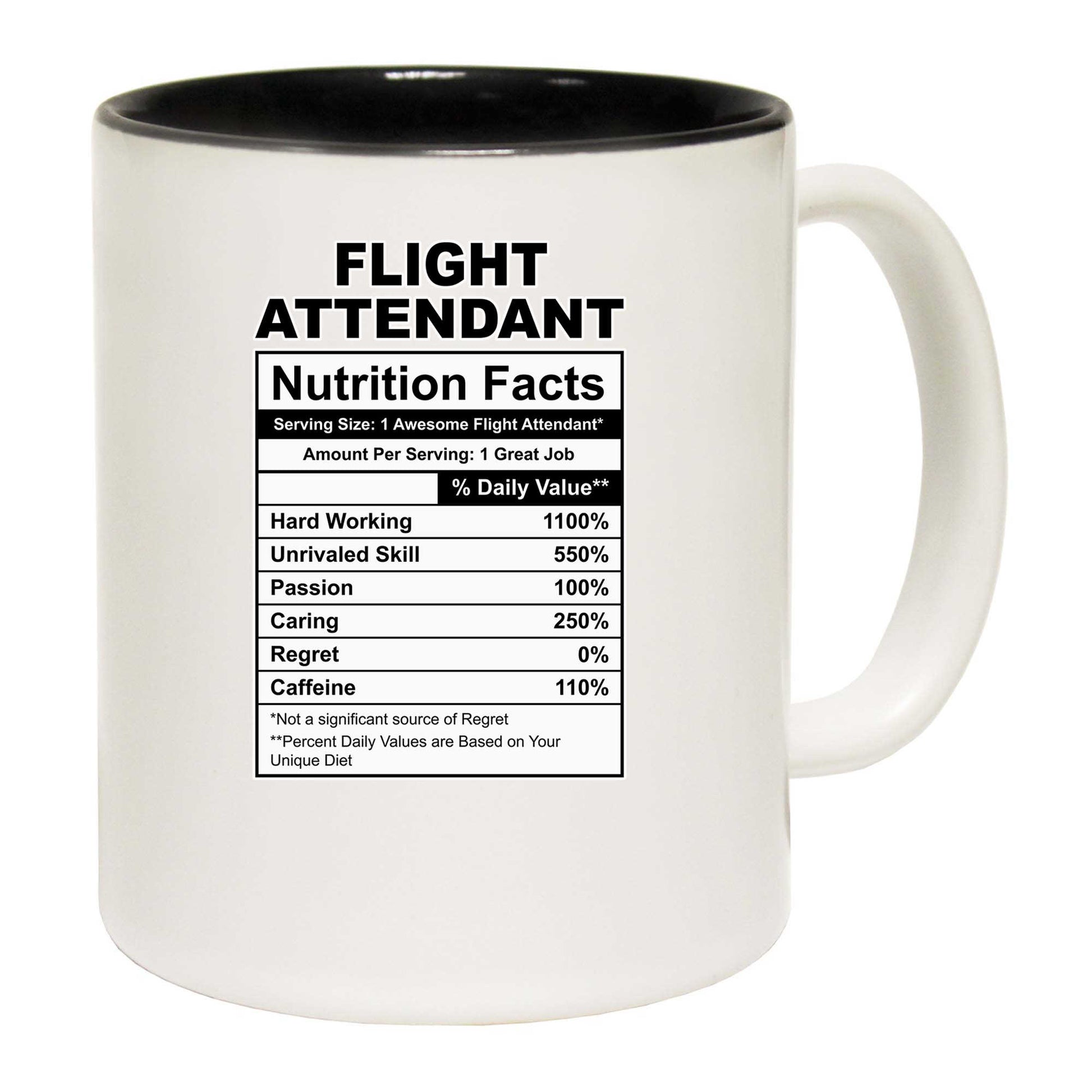 Flight Attendant Nutrition Facts - Funny Coffee Mug