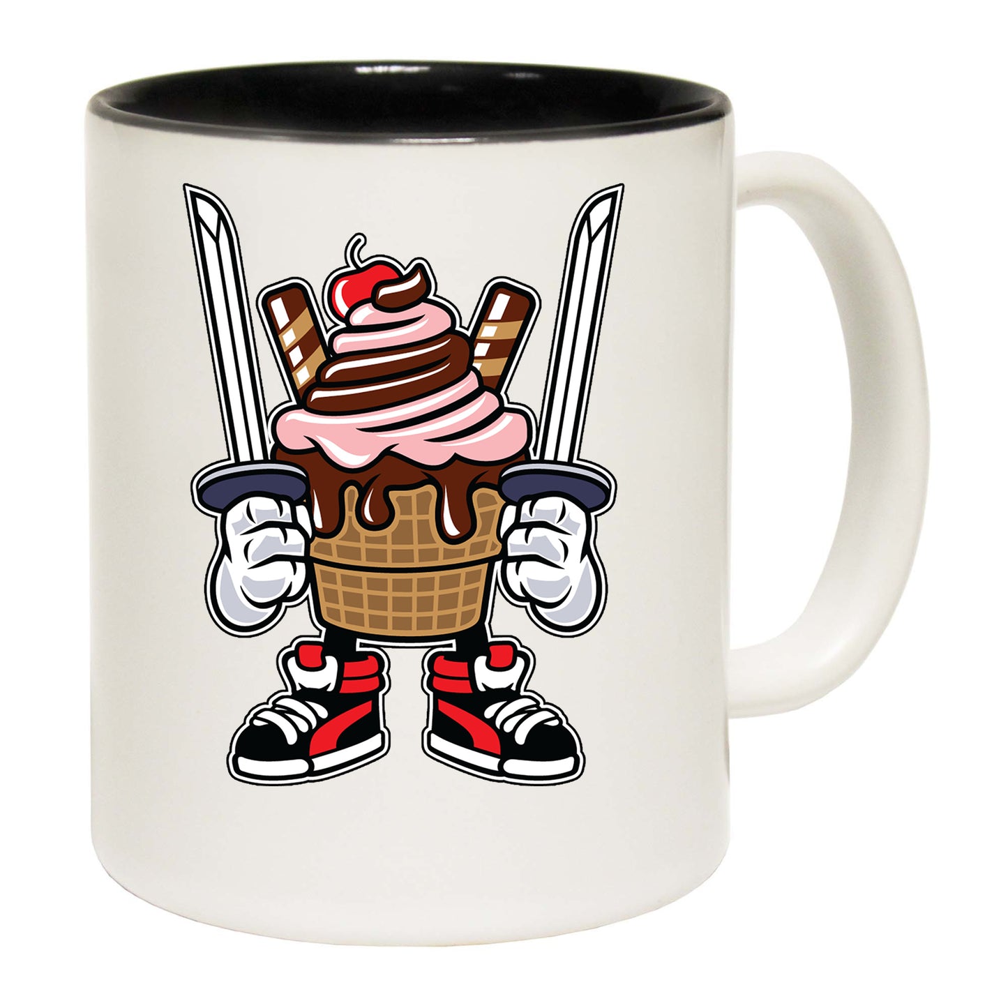 Ice Cream Ninja Cartoon - Funny Coffee Mug