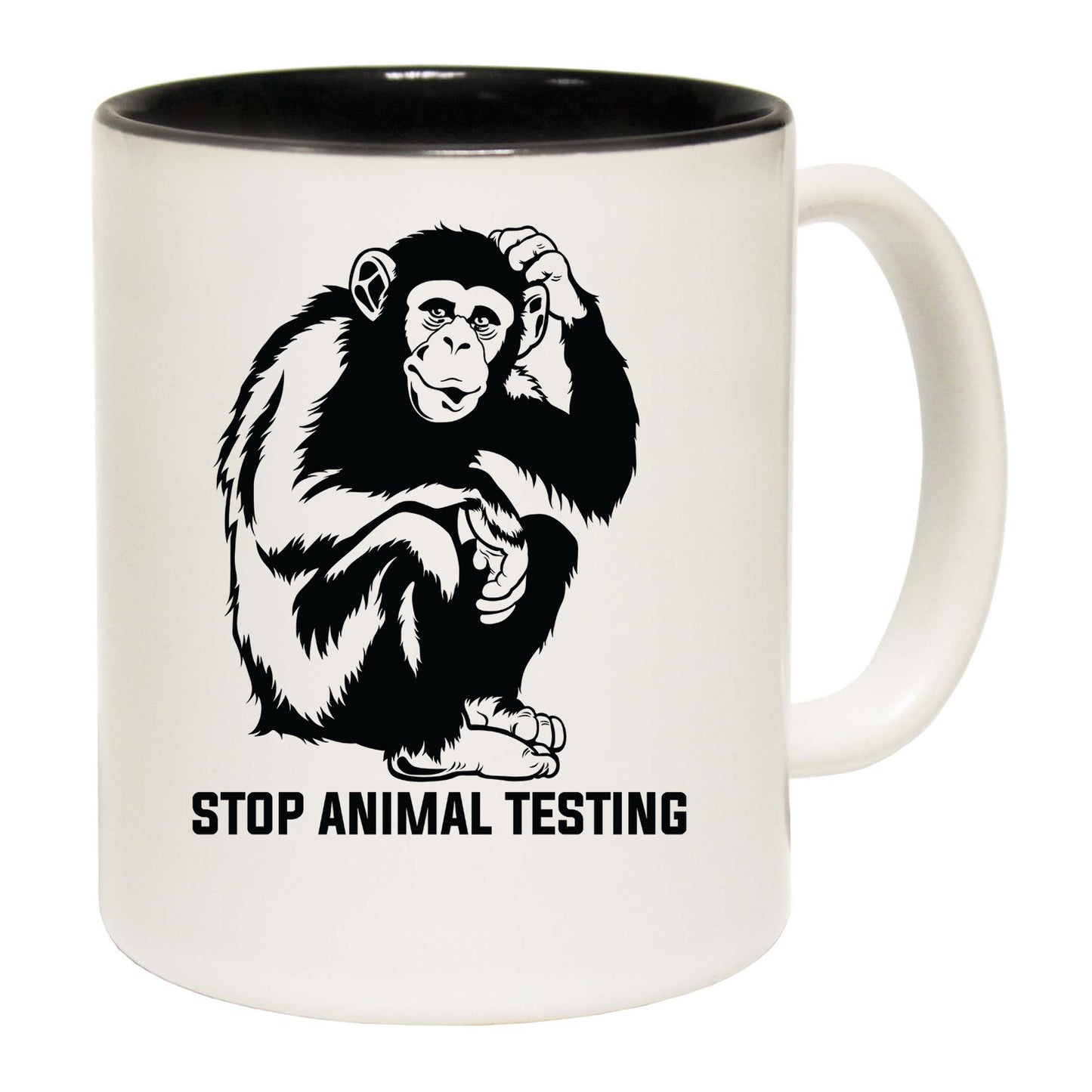 Stop Testing Animals Monkey - Funny Coffee Mug