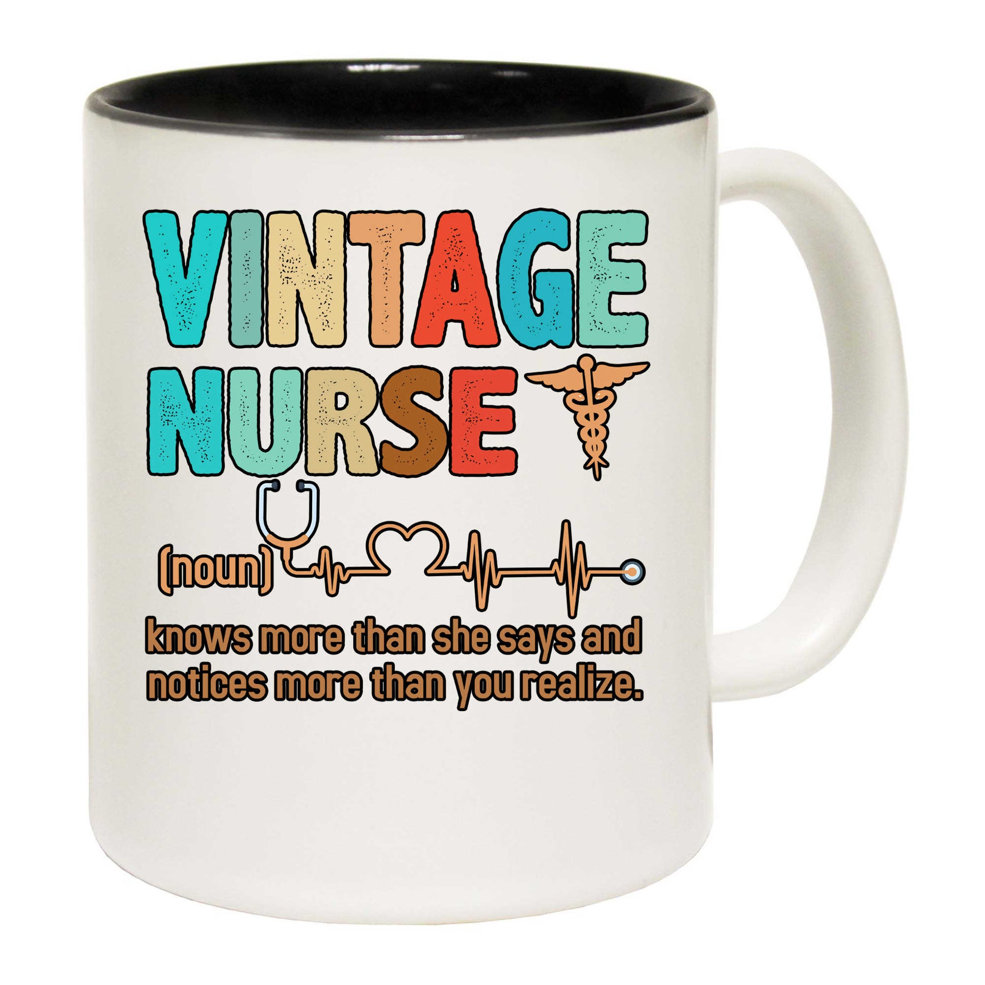 Vintage Nurse Noun Knows More - Funny Coffee Mug