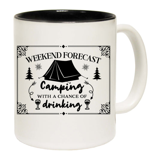 Weekend Forecast Camping V2 Drinking - Funny Coffee Mug