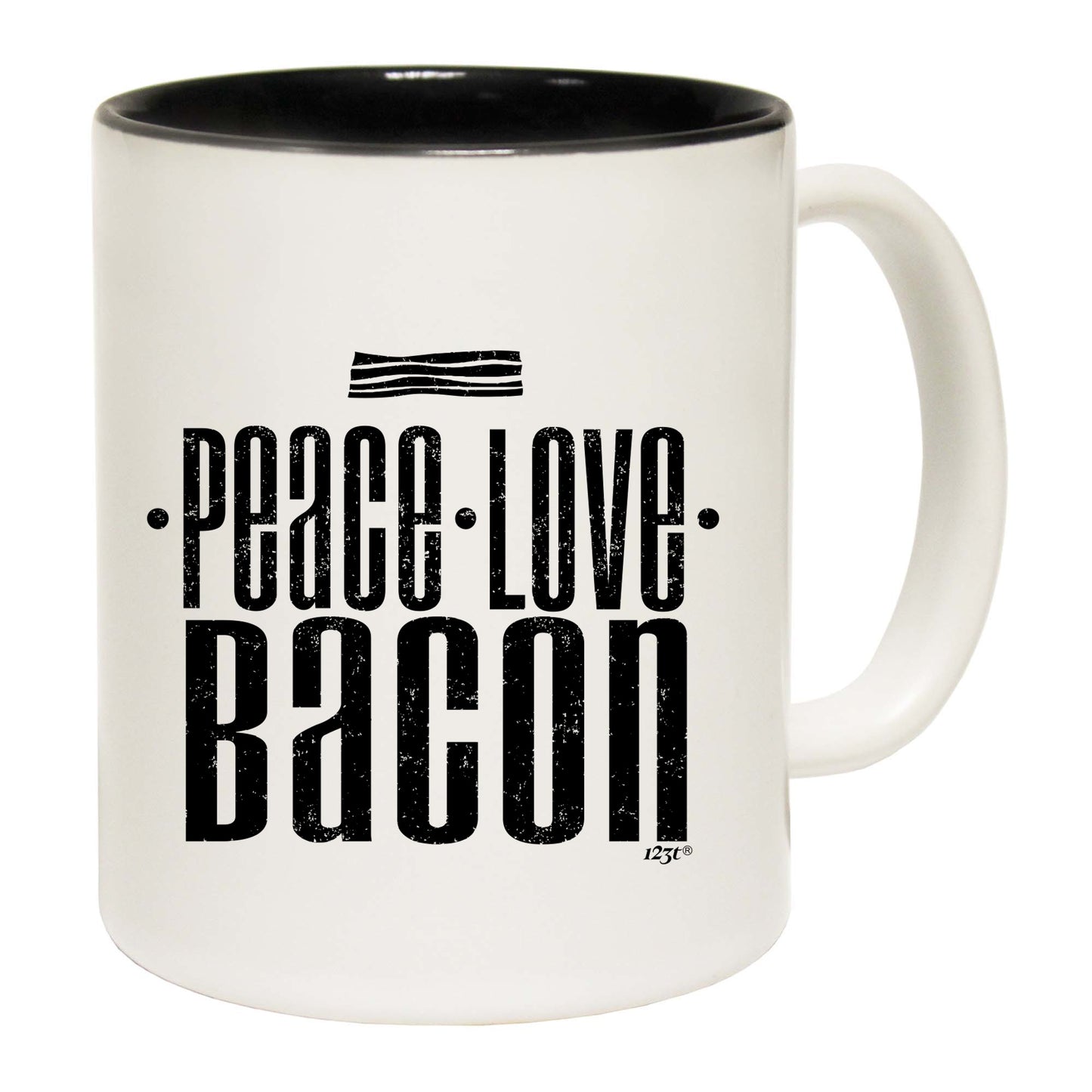 Peace Love Bacon - Funny Coffee Mug