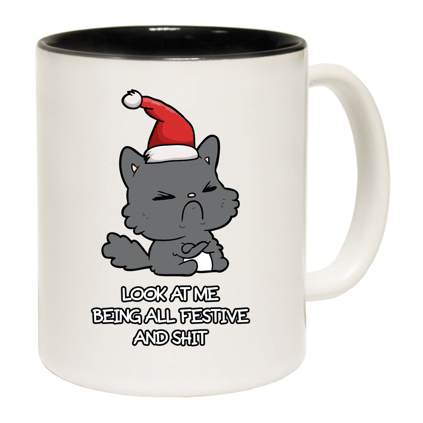 Christmas Cat Lookatme Festive Animal - Funny Coffee Mug