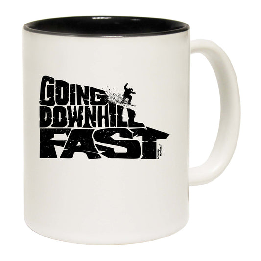 Pm Going Downhill Fast Snowboard - Funny Coffee Mug