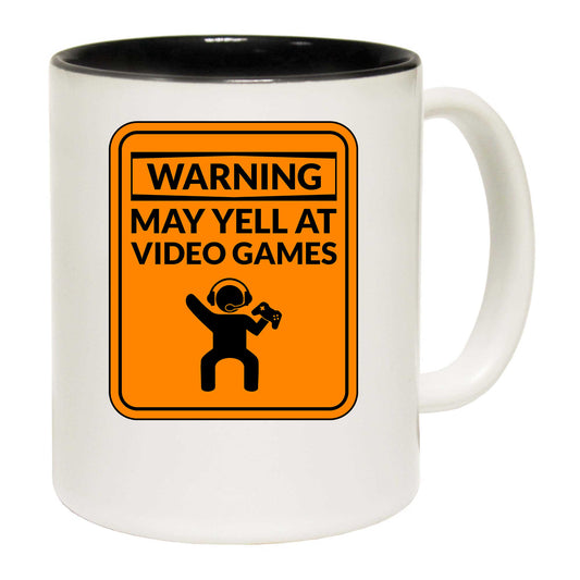 Warning May Yell At Video Games Gamer - Funny Coffee Mug