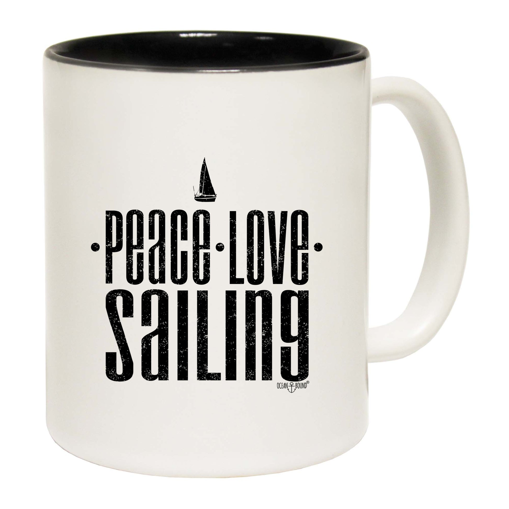 Ob Peace Love Sailing - Funny Coffee Mug