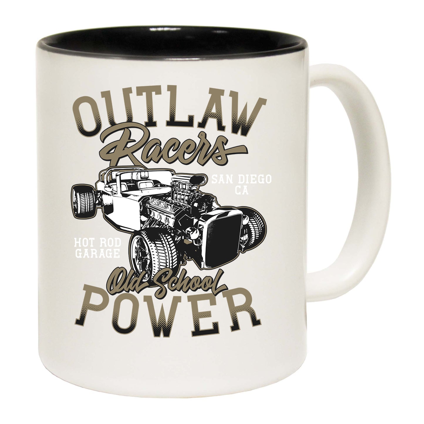 Outlaw Racers Hotrod Old Skool Power Car - Funny Coffee Mug