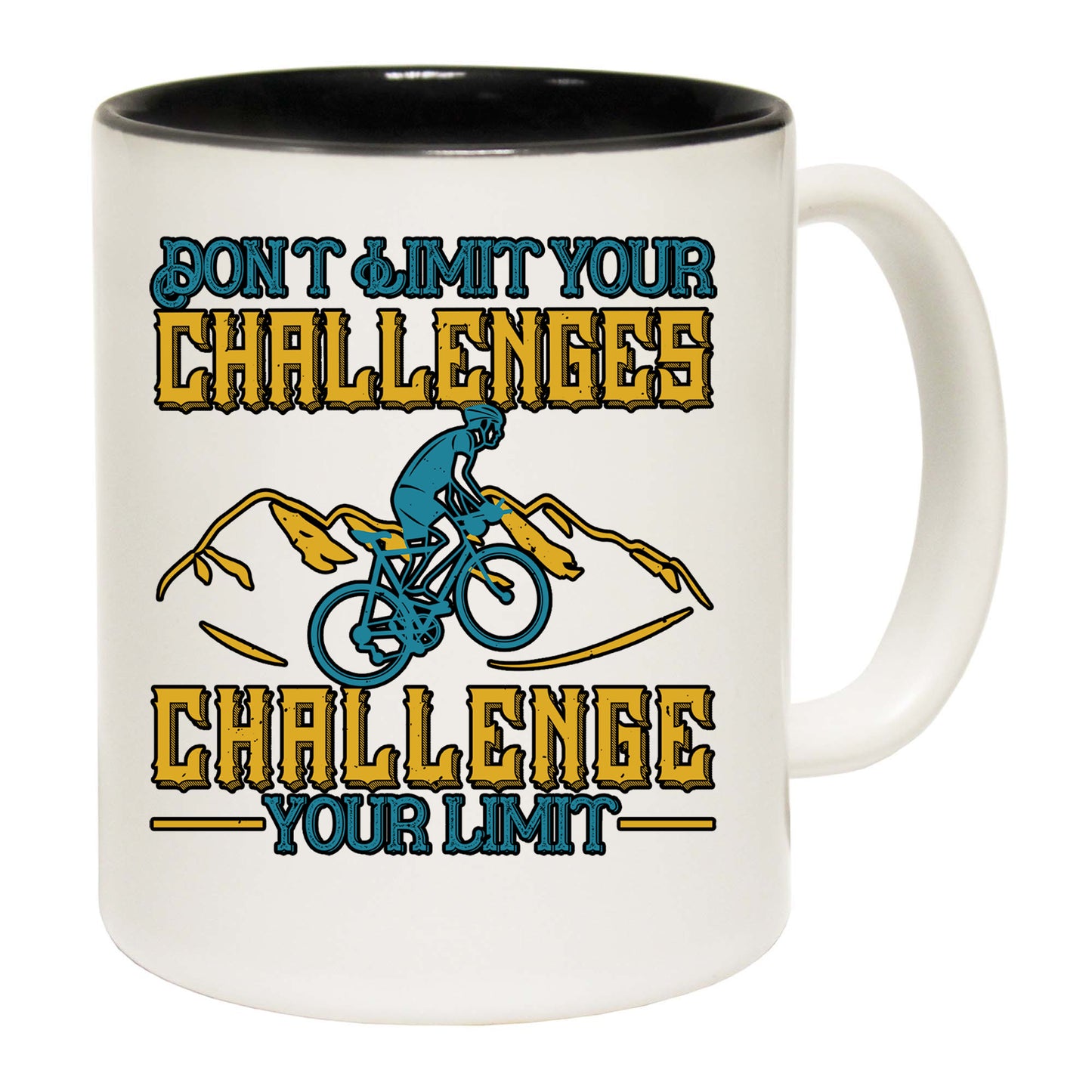 Mountain Bike Cycling Dont Limit Your Challenges - Funny Coffee Mug