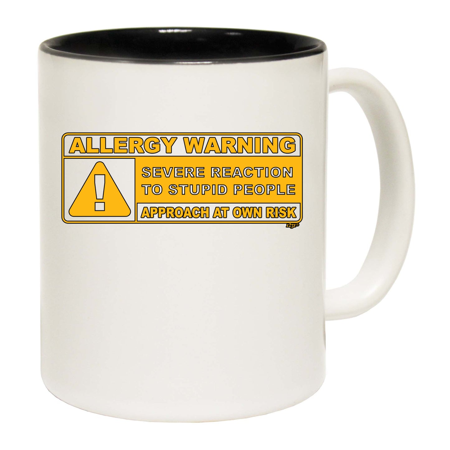 Allergy Warning Stupid People - Funny Coffee Mug