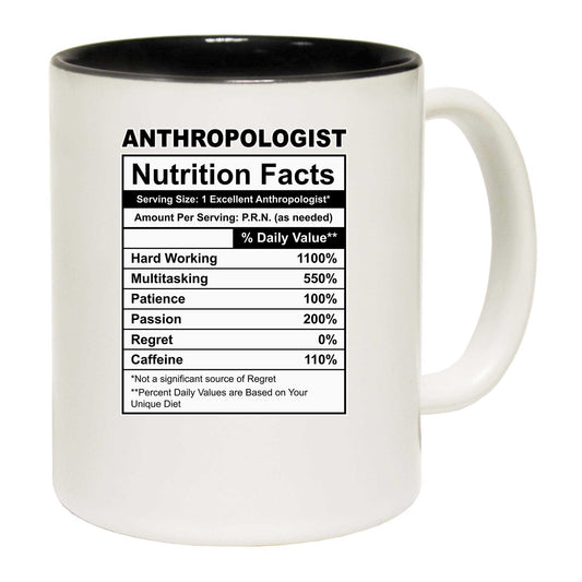 Anthropologist Nutrition Facts - Funny Coffee Mug