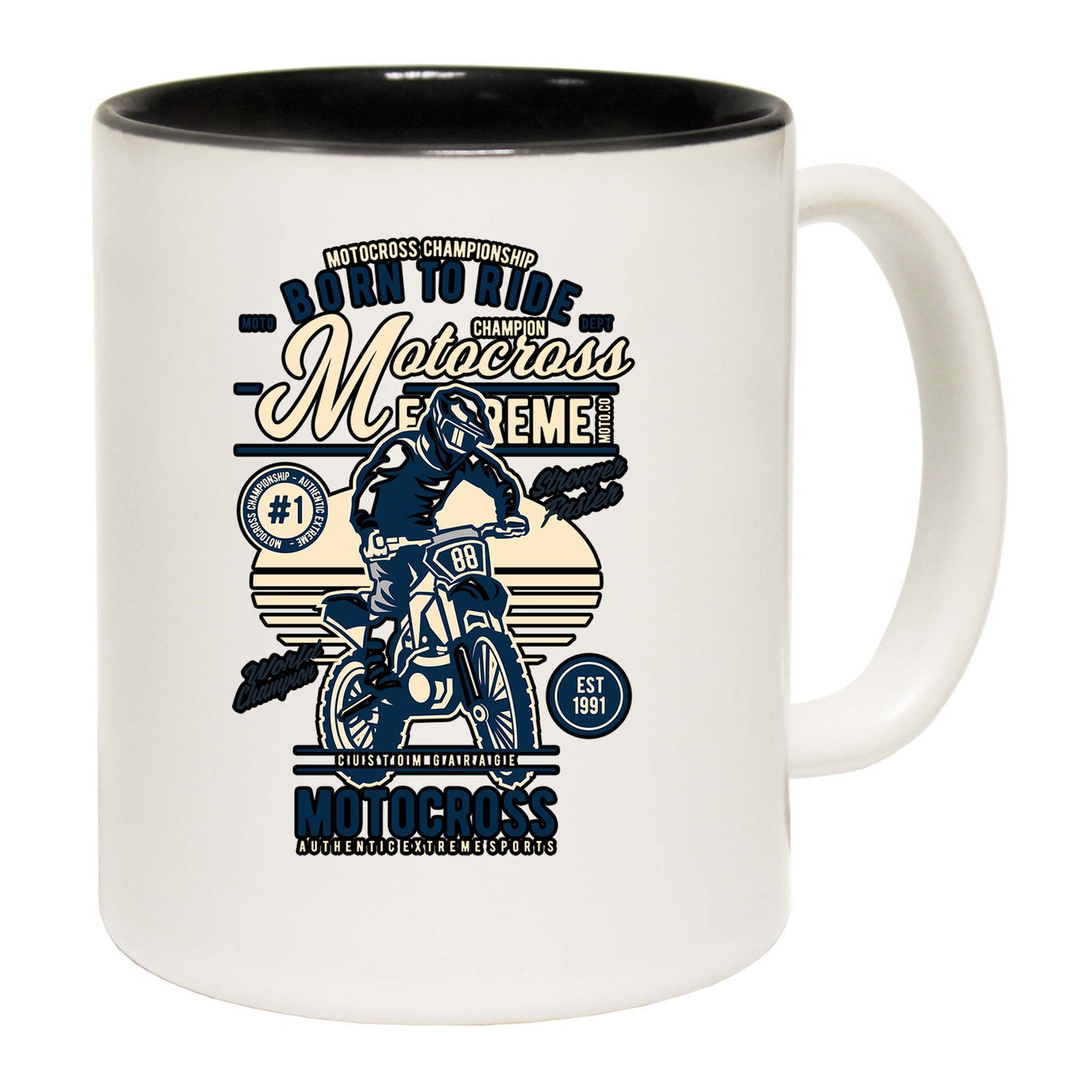 Motocross Extreme Dirt Bike Born To Ride - Funny Coffee Mug