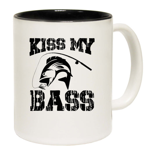 Kiss My Bass Fishing Angling Fish - Funny Coffee Mug