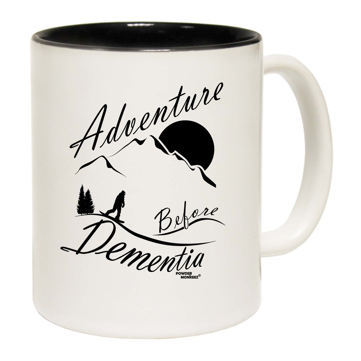 Pm Adventure Before Dementia Snowboard Slope White - Funny Coffee Mug