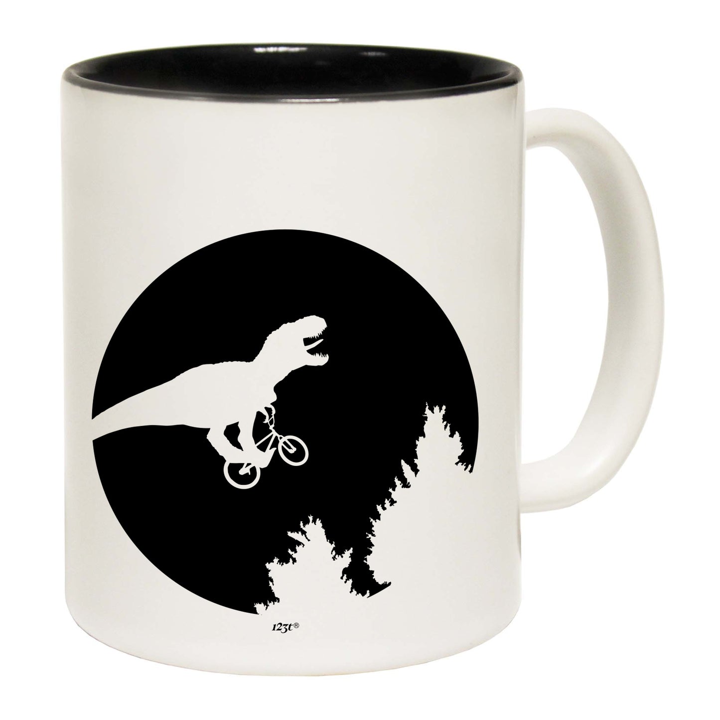 Dinosaur Across The Moon - Funny Coffee Mug