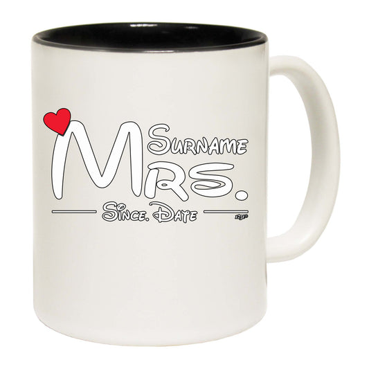 Surname Heart Mrs Since - Funny Coffee Mug