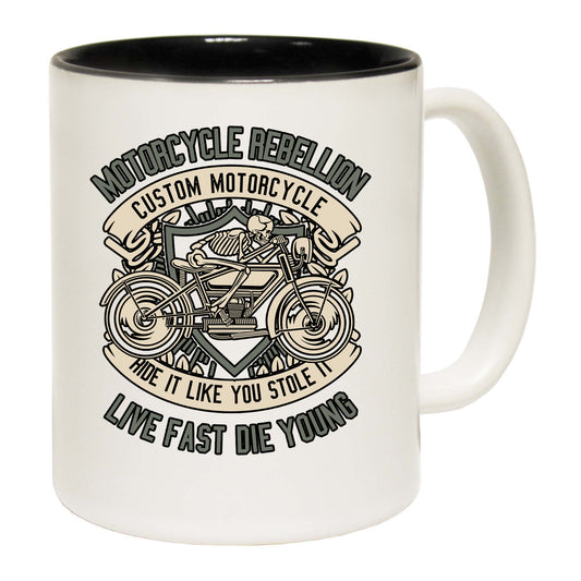 Skull Rebel Motorcycle Motorbike - Funny Coffee Mug