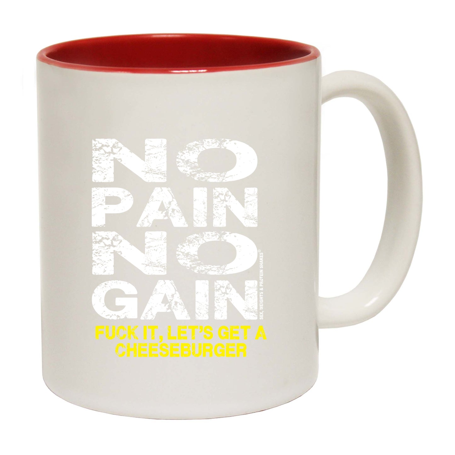 Swps No Pain No Gain Cheeseburger - Funny Coffee Mug