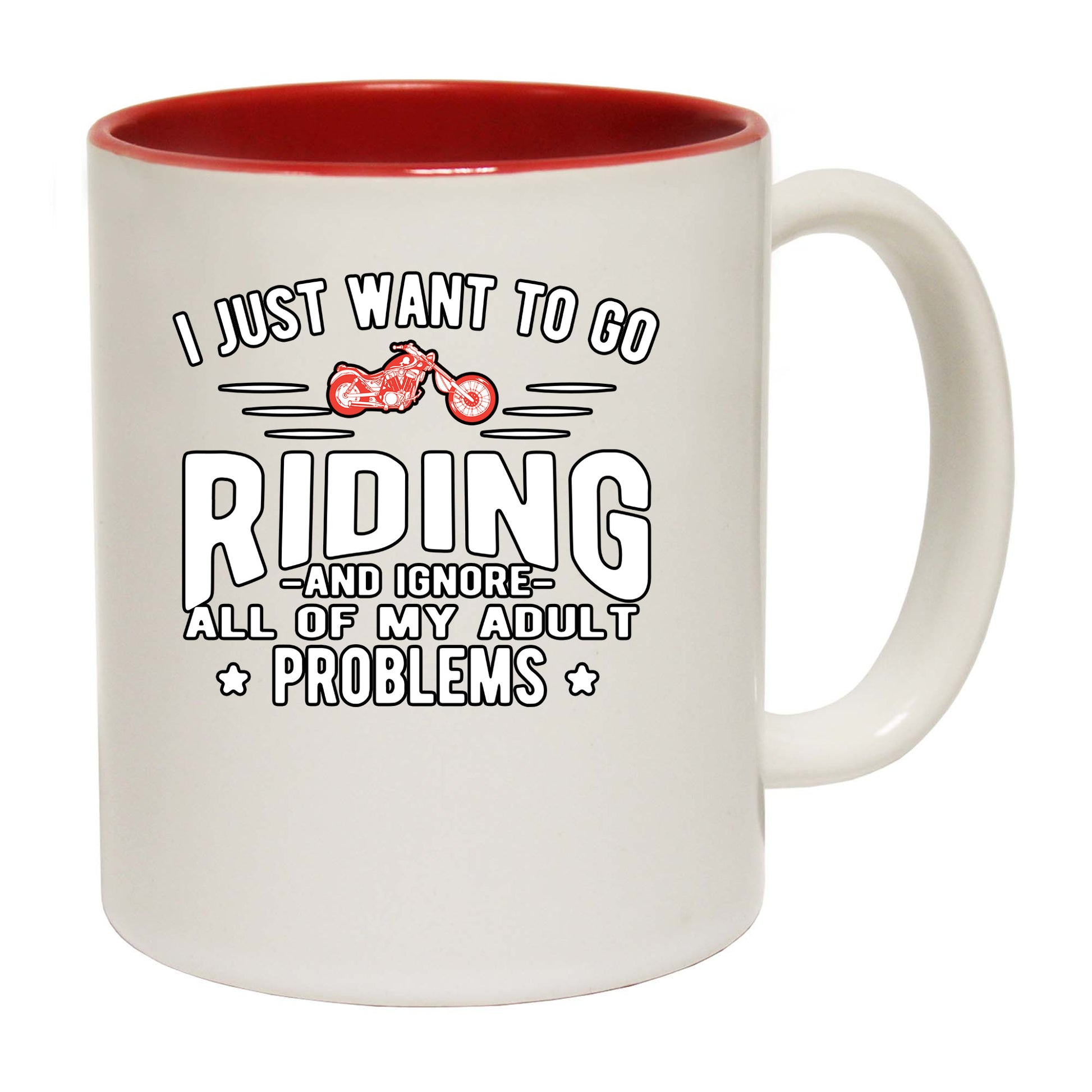 Motorbike I Just Want To Go Riding Ignore All Of My Adult Problems - Funny Coffee Mug