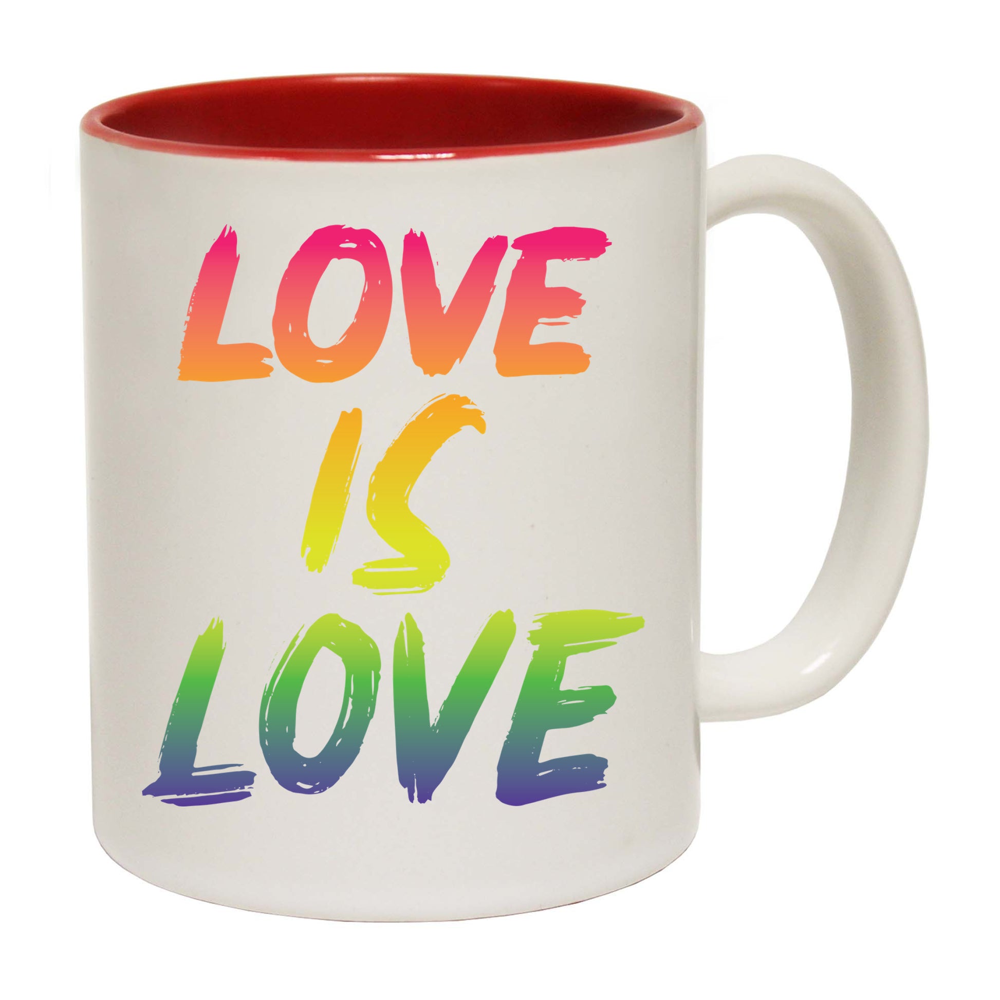 Love Is Love Knows No Bound Lesbian Gay Rainbow - Funny Coffee Mug