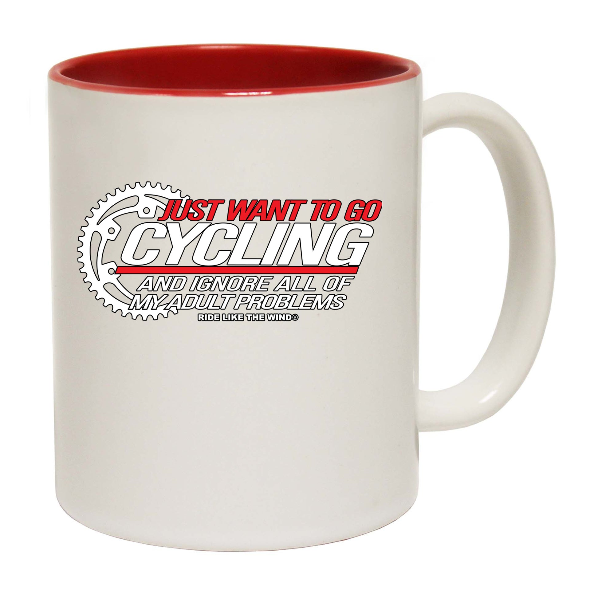 Rltw Just Want To Go Cycling - Funny Coffee Mug