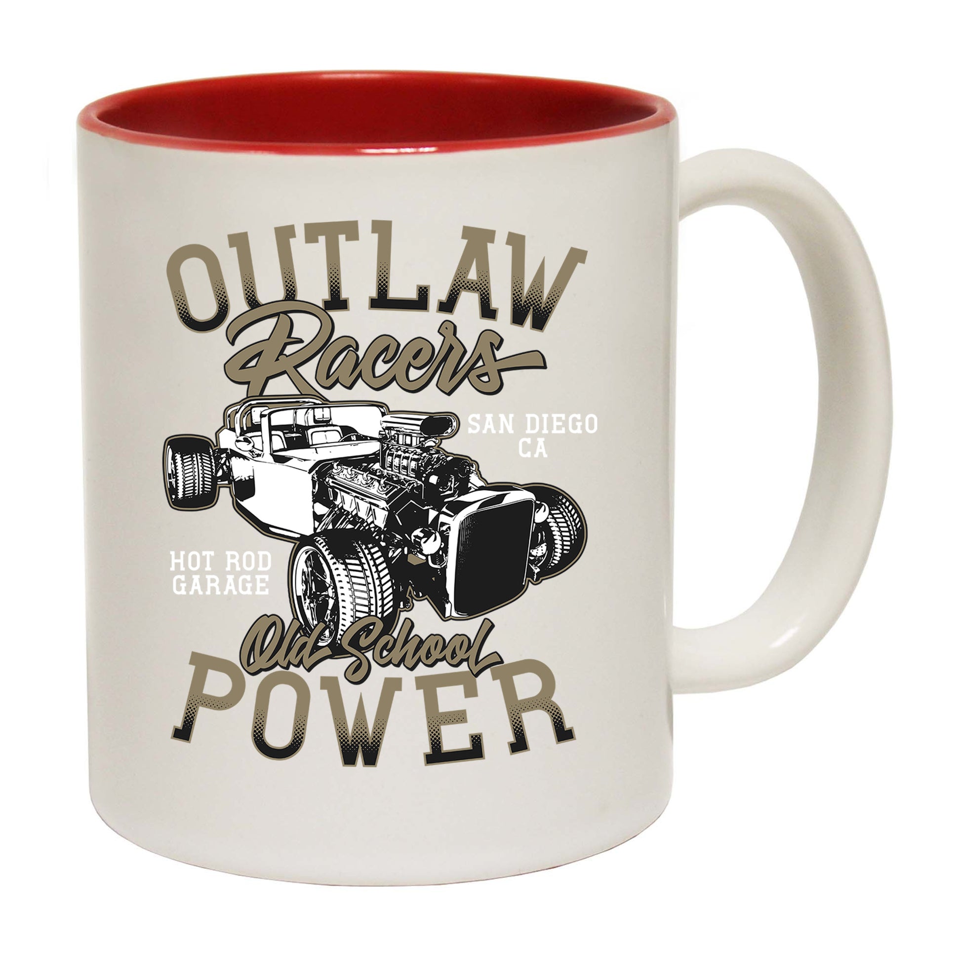 Outlaw Racers Hotrod Old Skool Power Car - Funny Coffee Mug