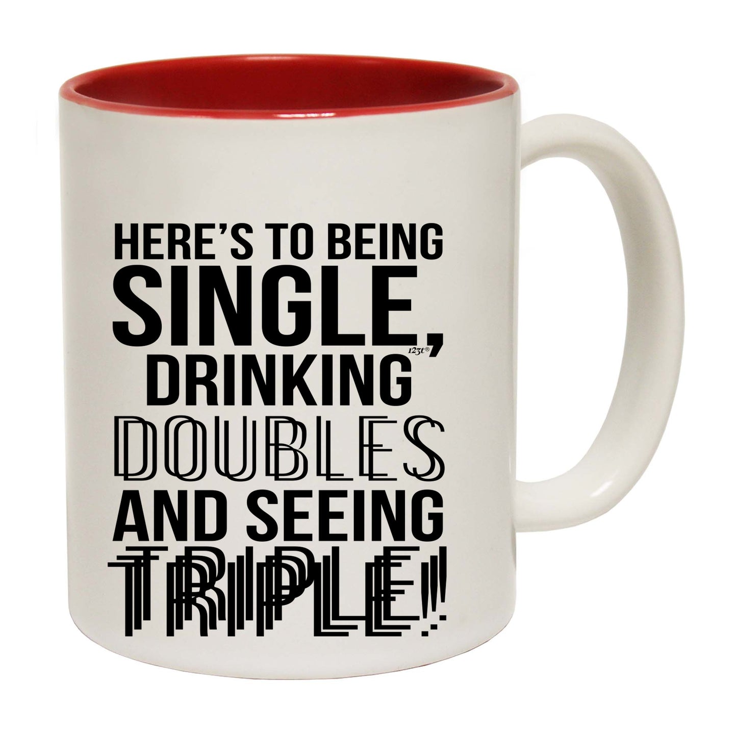 Heres To Being Single Drinking Doubles - Funny Coffee Mug