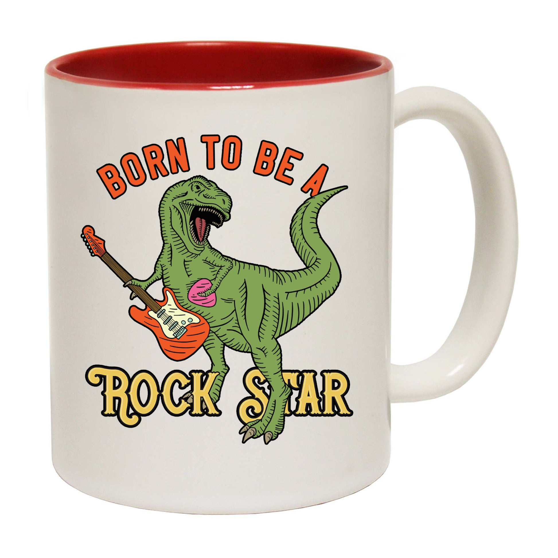 Born To Be A Rock Star T Rex Dinosaur - Funny Coffee Mug