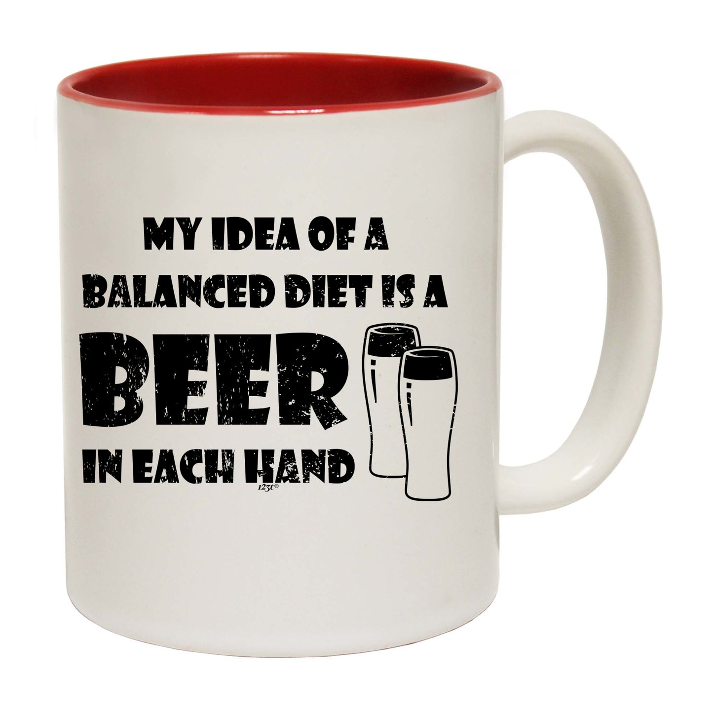 Balanced Diet Is A Beer Each Hand - Funny Coffee Mug